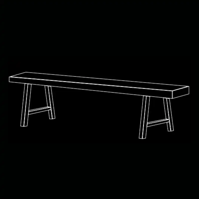 Banc classique — dessin technique