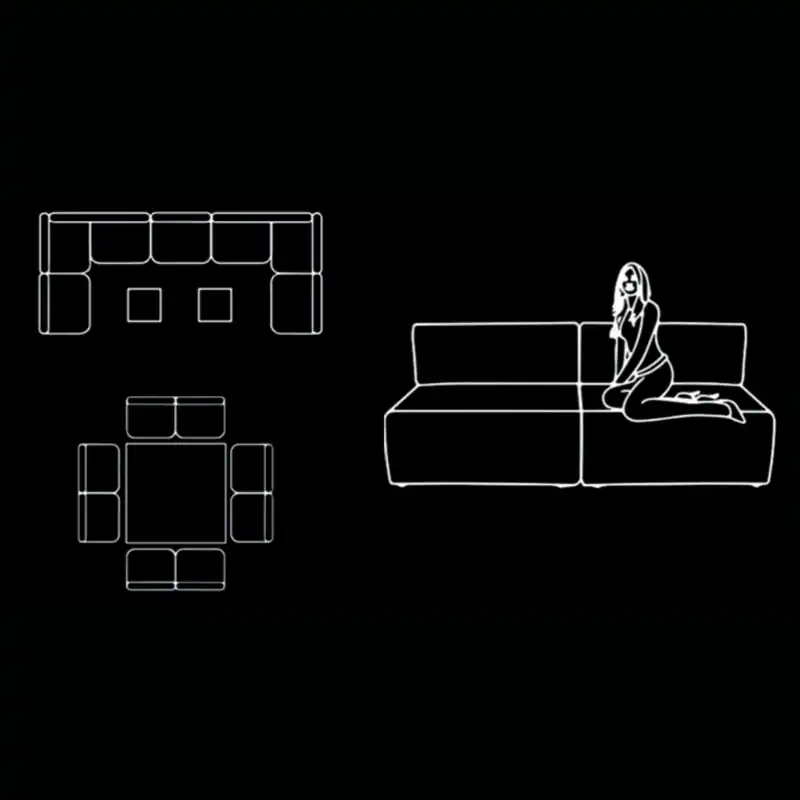 Banquette Mirano — dessin technique