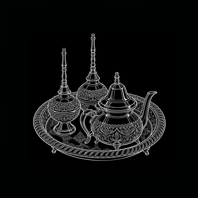 Centre de table traditionnel — dessin technique