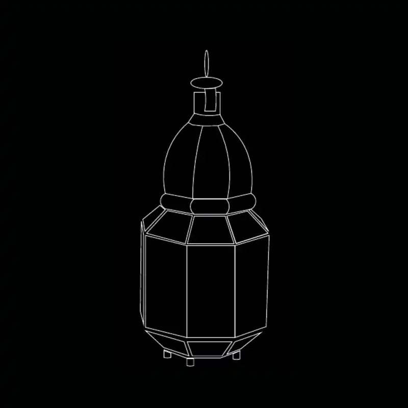 Lanterne marron moderne en zeng — dessin technique