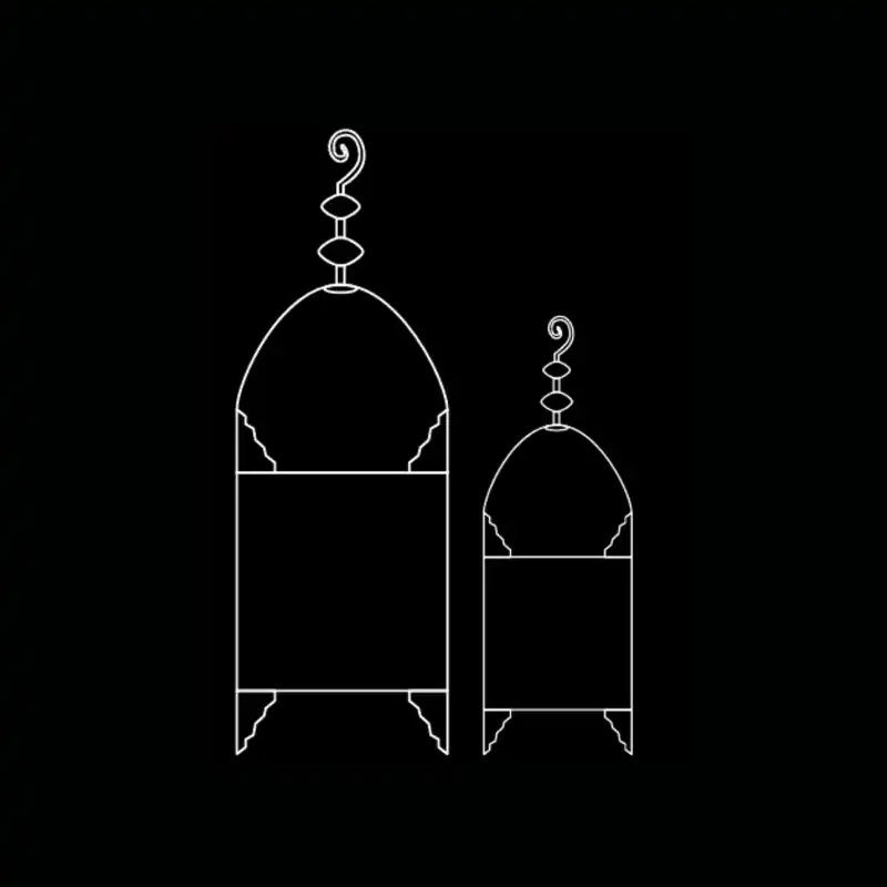 Lanterne orientale — dessin technique