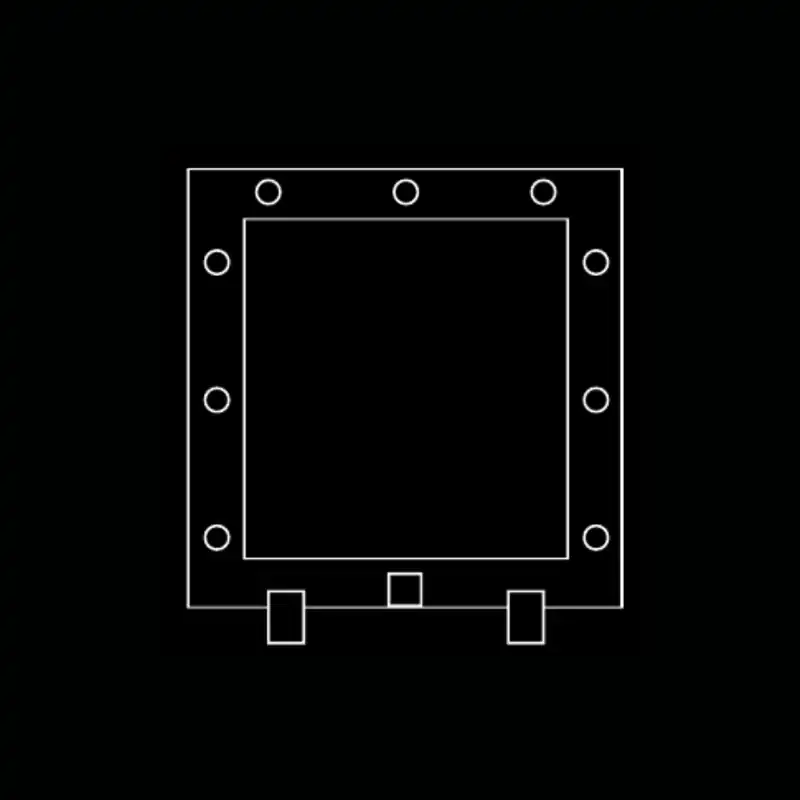Miroir maquillage — dessin technique