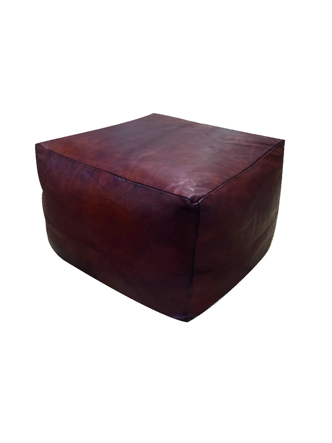 Pouf carré cuir
