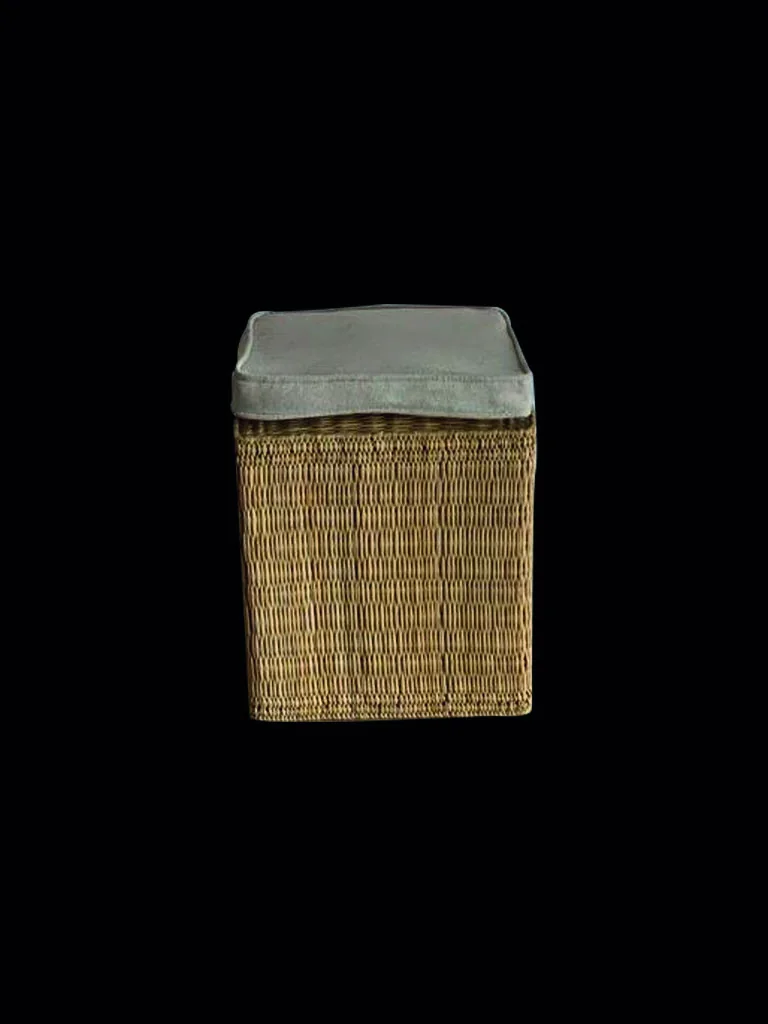 Pouf carré rotin