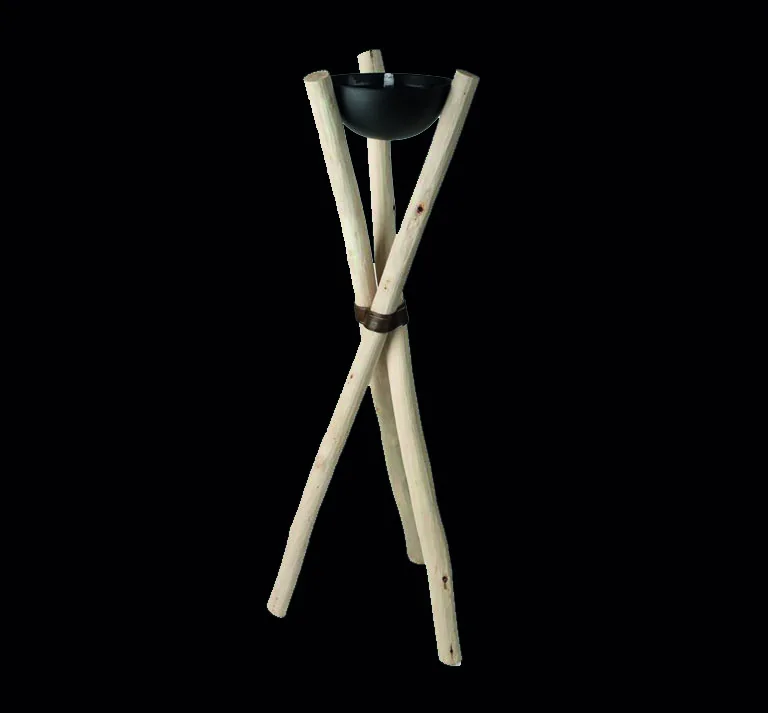 Vasque de feu piètement bois