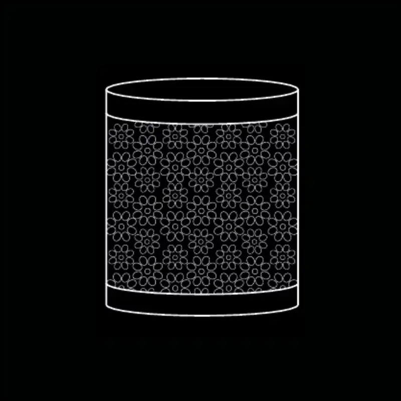 Photophore moucharabieh doré — dessin technique