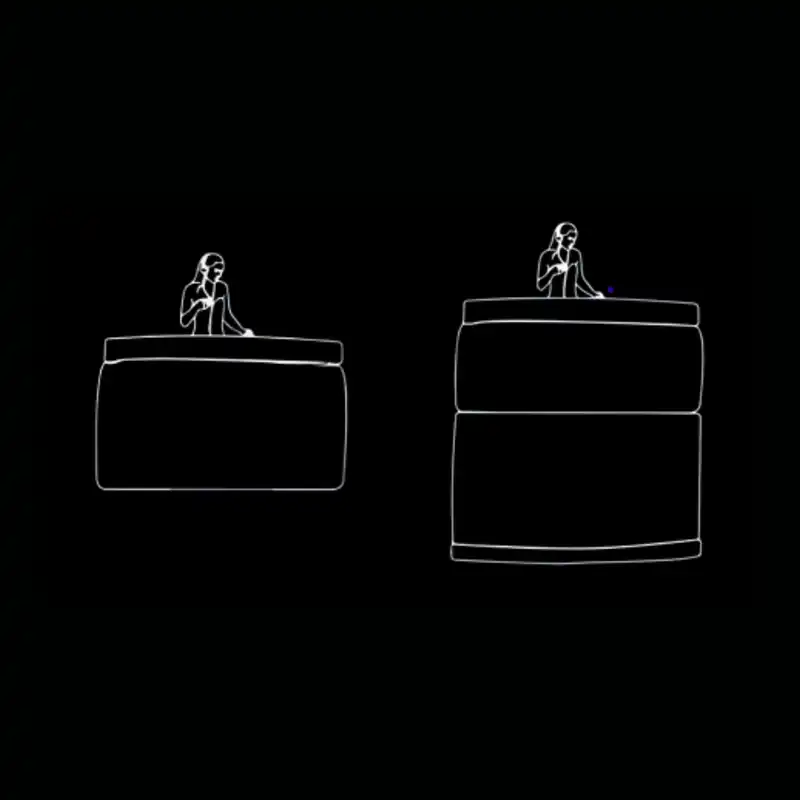 Podium DJ Mix — dessin technique