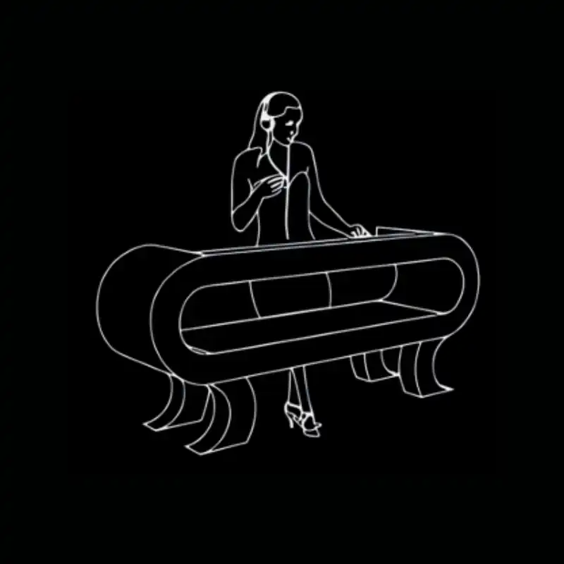 Podium DJ Volupté — dessin technique