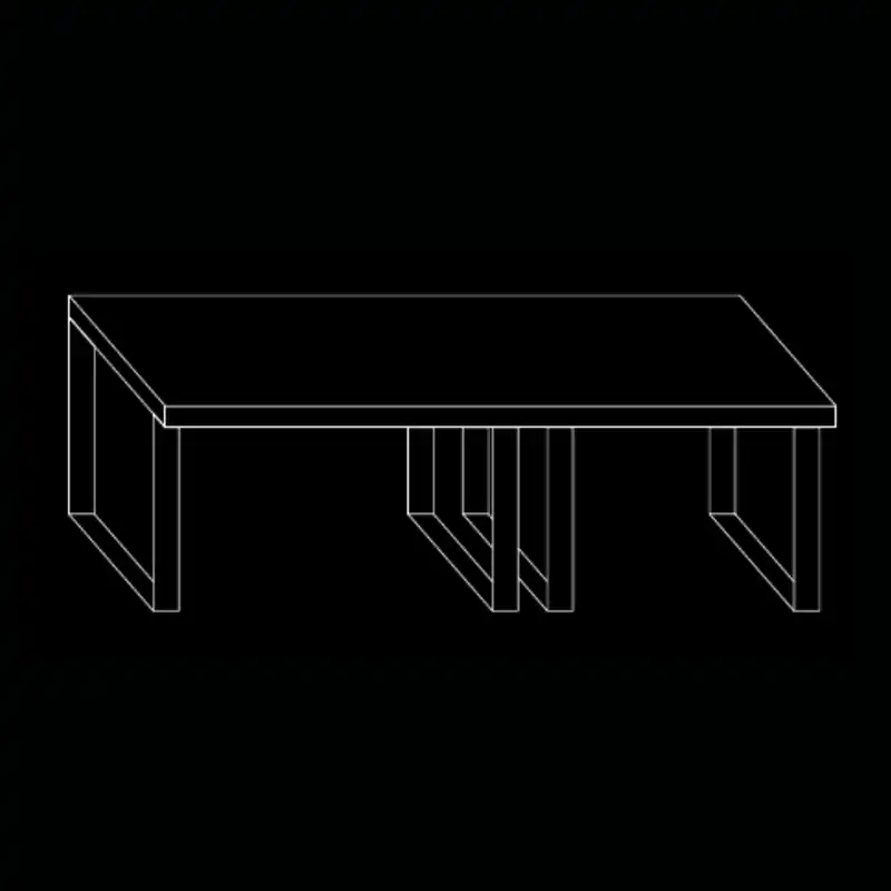 Table de présentation en bois massif — dessin technique