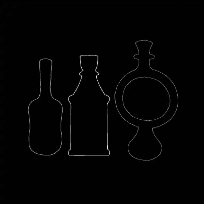 Trio vase bleu — dessin technique
